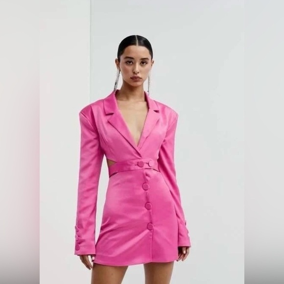 For Love And Lemons Fuchsia Satin Blazer Dress- XS- worn once! - Picture 6 of 16